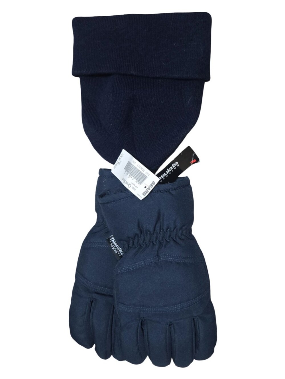3M Thinsulate Navy Men's Insulated Winter Gloves & Knit Hat Set 40 grams